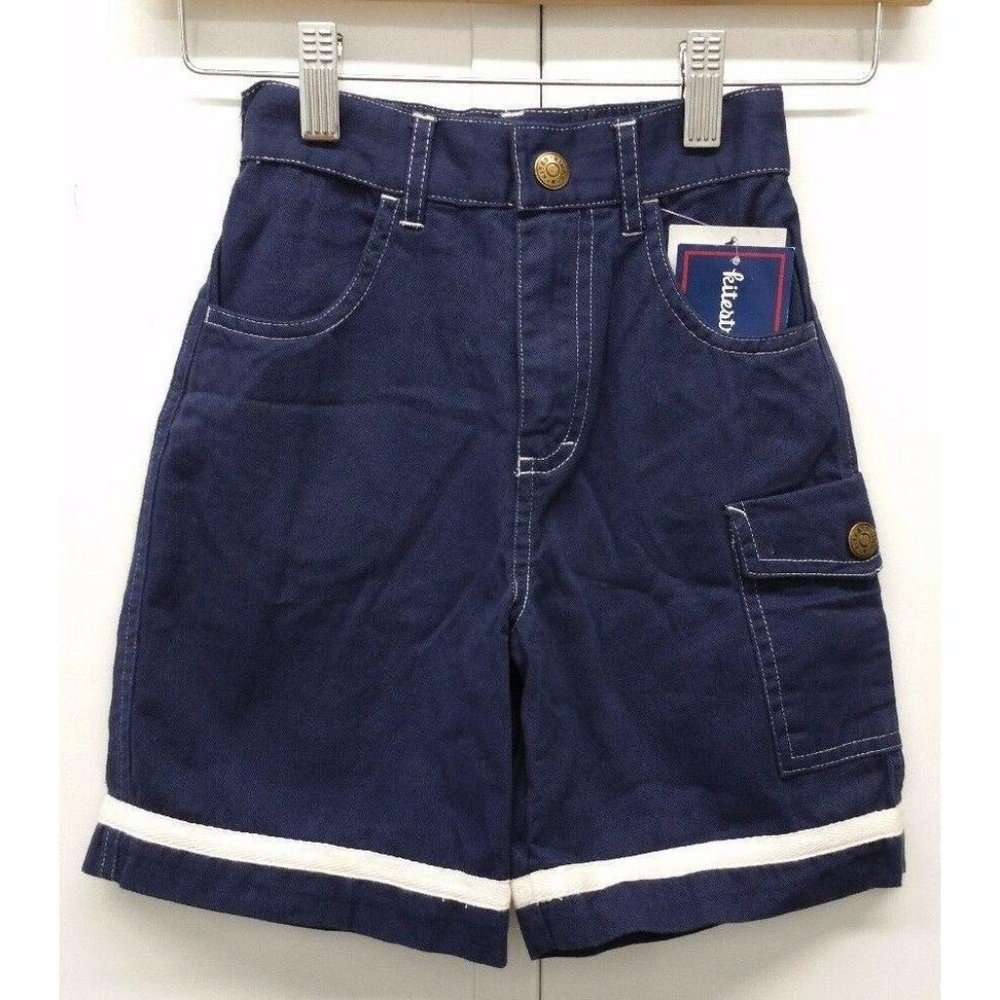 Kitestrings Boy's Shorts Navy Blue Cargo Khaki Wal